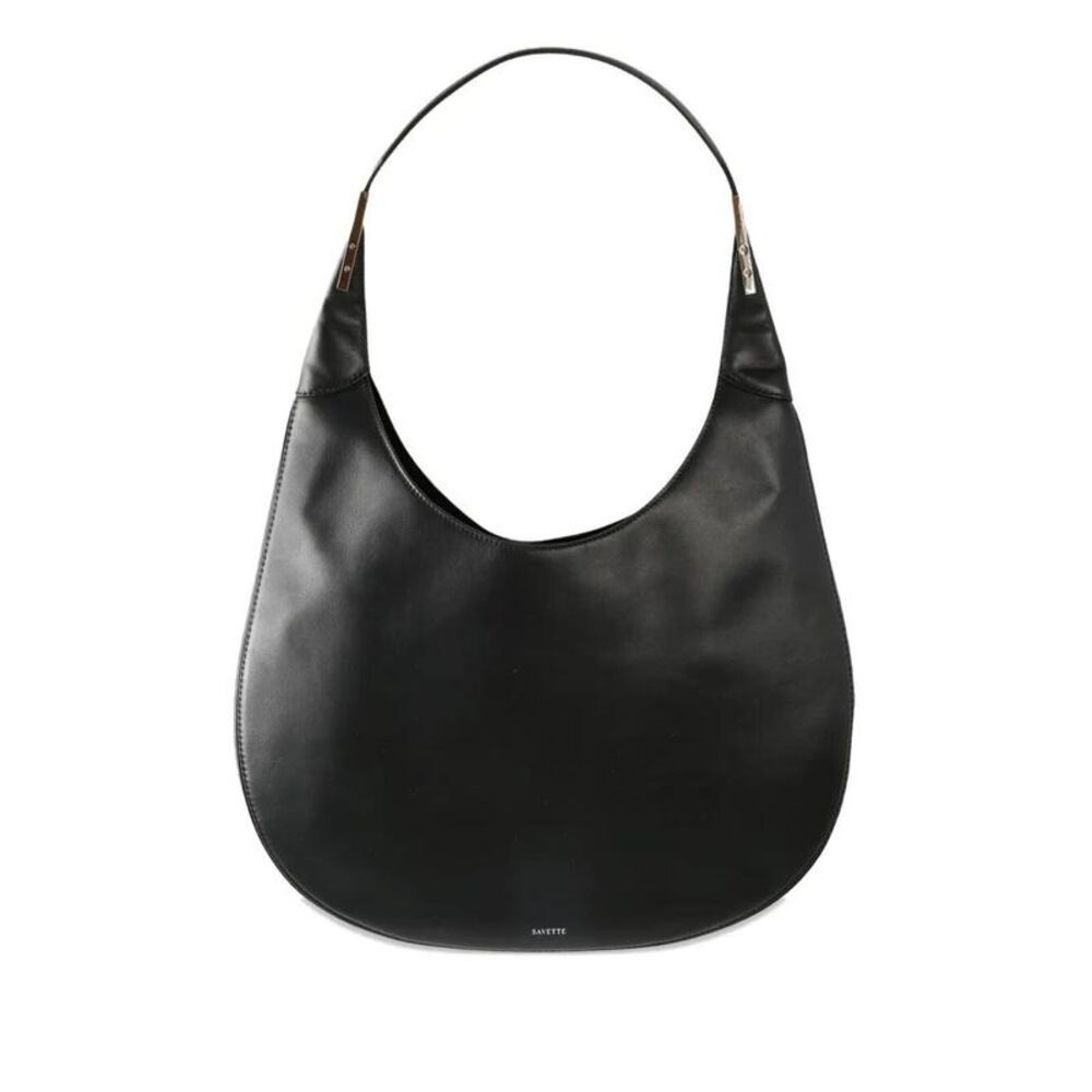 SAVETTE Asymmetric Leather Shoulder Bag Women BLACK Handbags